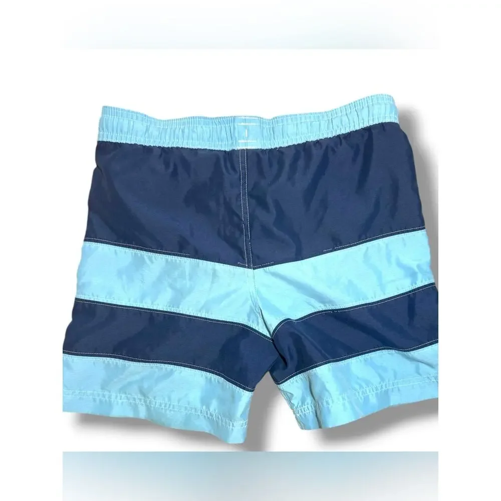 Hanna Andersson Blue Stripe Swim Trunks